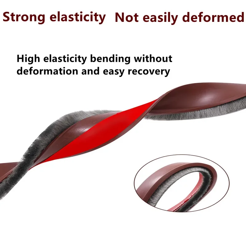 Enhanced Weatherproof Door Sealing Draft Stopper with Soundproofing Brush Rubber Strip