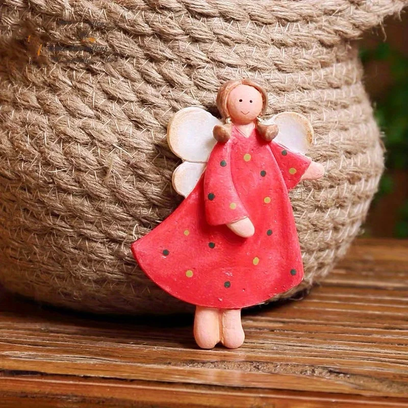Creative Vintage Dotted Angel  Refrigerator Magnets Sticker Resin Painted Decor for Office School Notes Organization Supplies