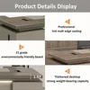 Modern Wood L-Shape Executive Desk with Storage, Home Office Desk with Wood Sled Base, LED and Cable Management 6