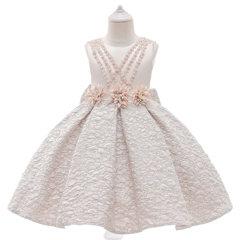 

2024 летние платья принцессы для девочек, свадебное официальное бальное платье с аппликацией, Цветочное платье для девочек на день рождения, детская одежда