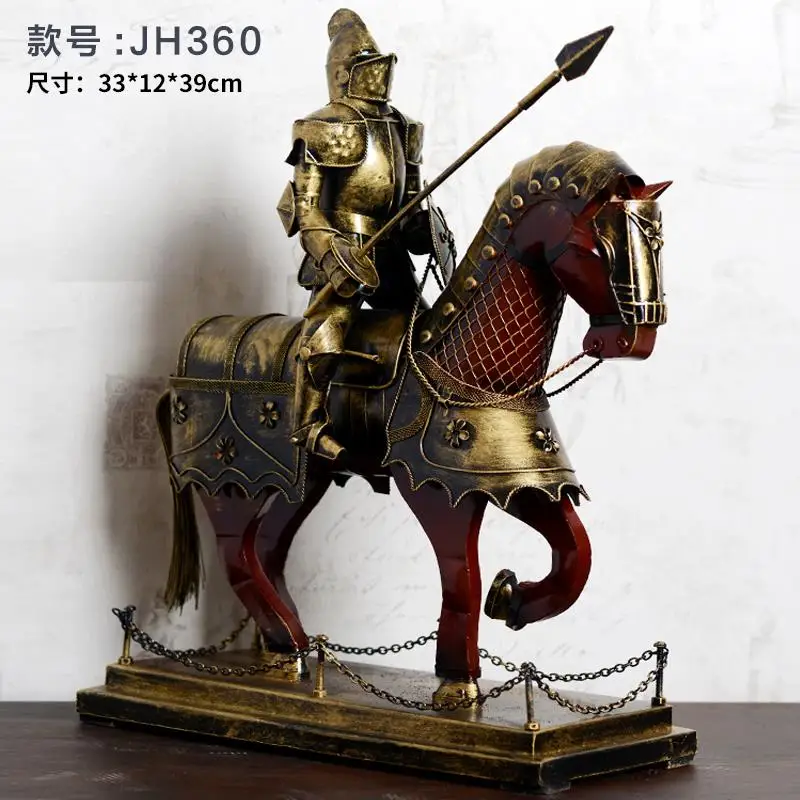 

Vintage Armoured Warrior Iron Model Wine Cabinet TV Cabinet Bar European Knight Armour Craft Decorative Ornaments JH360