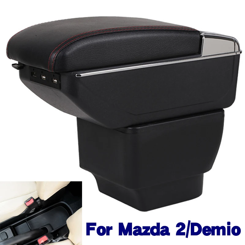 

For MAZDA MAZDA 2 Armrest For MAZDA Demio Car Armrest box Retrofit parts Storage box Car Accessories Interior Parts details USB