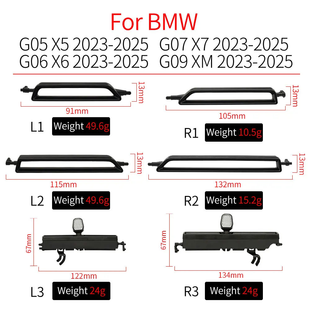 자동차 전면 좌측 우측 에어 벤트 그릴 클립 트림 부품, A/C 콘센트 수리 키트, BMW G05 G06 G07 G09, BMW X5 X6 X7 2023-2025