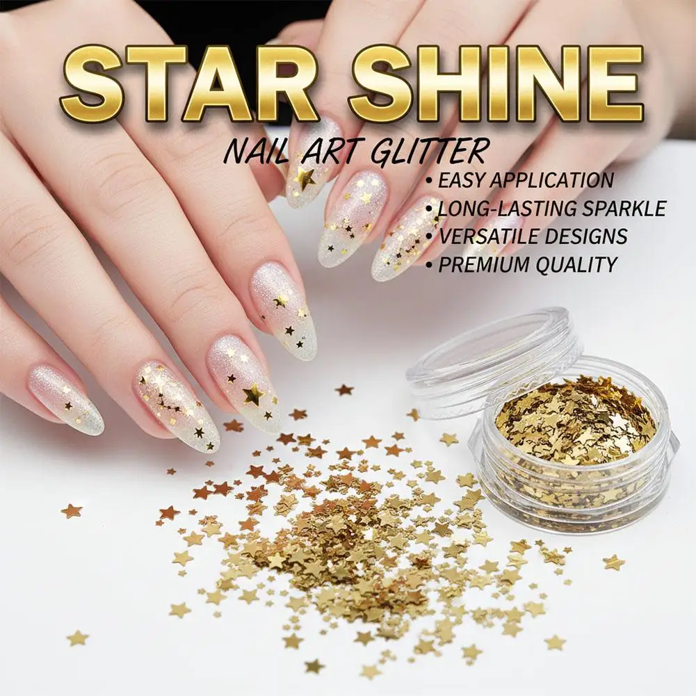 Silver Glitter for Nails Design Shiny Nail Glitter Flakes Sparkling Silver Nail Sequins Starlight Sequins Glitters Nails Charms - 6