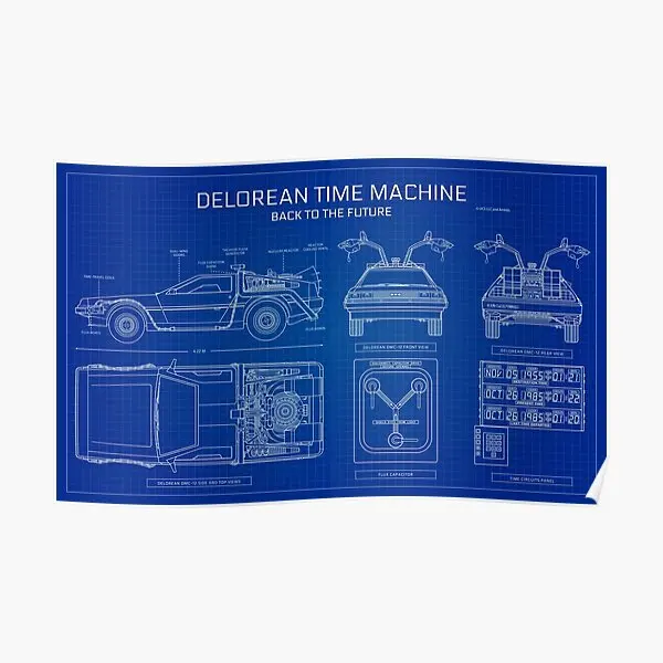 Delorean Time Machine Torna Al Futu Poster Home Painting Funny Room Decorazione Moderna Wall Decor Vintage Art Print No Frame