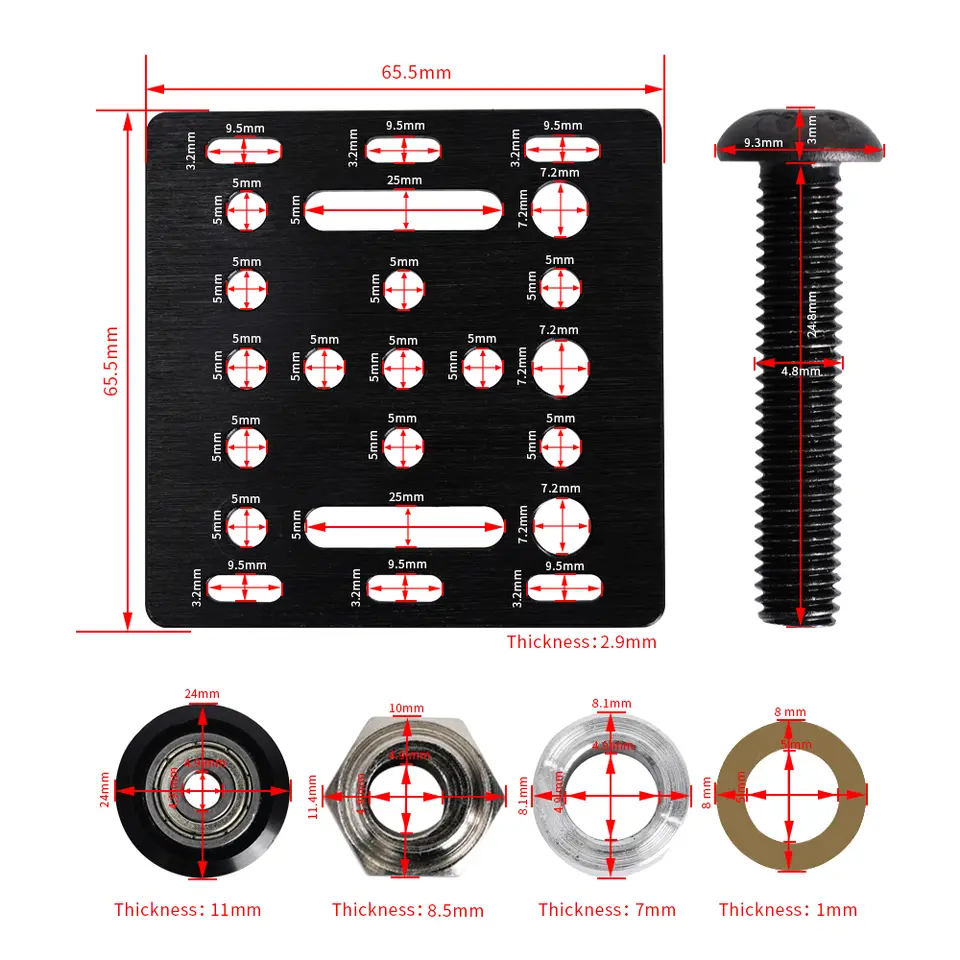 2020 V-Openbuildd Wheels V Gantry Plat Set Special Slide Plate Pulley For 2020 V-slot Aluminum Profiles 3D Printer Accessories image 6