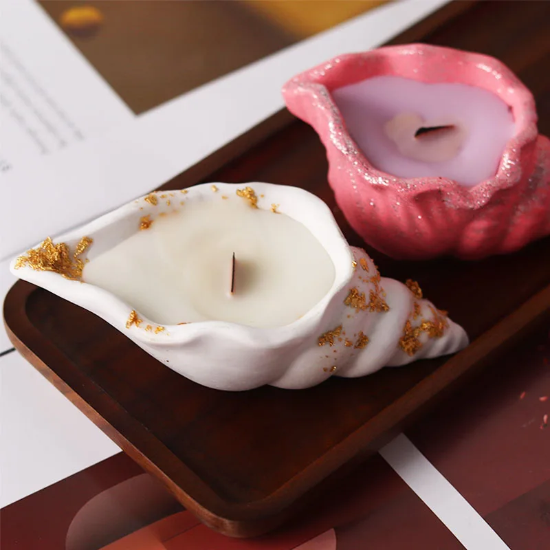 Conch Flowerpot Silicone Molds DIY Sea Shell Secented Candle Jar Mold Storage Box Concrete Gypsum Resin Mould Home Decor Craft