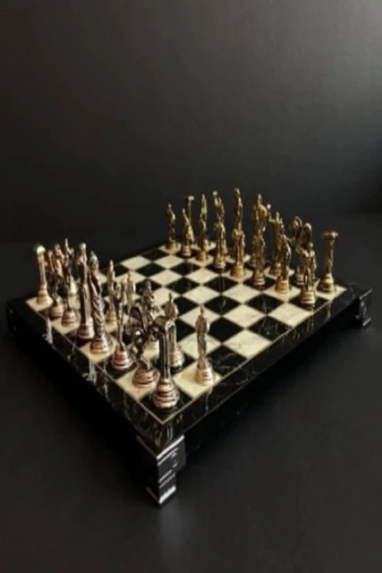 Custom Metal Chess Set Greek Mythology Roman Archer Metal 