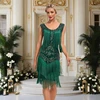1920s Sleeveless Flapper Dresses Scoop Neck Great Gatsby Dresses Fringed Sequin Roaring 20s Dress Cocktail Party Costume 5