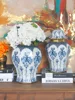 Modern Luxury Gilded Flower Ceramic Jar Large General Jar Flower Arrangement Vase Ornaments Crafts Porcelain Interior Decoration 4