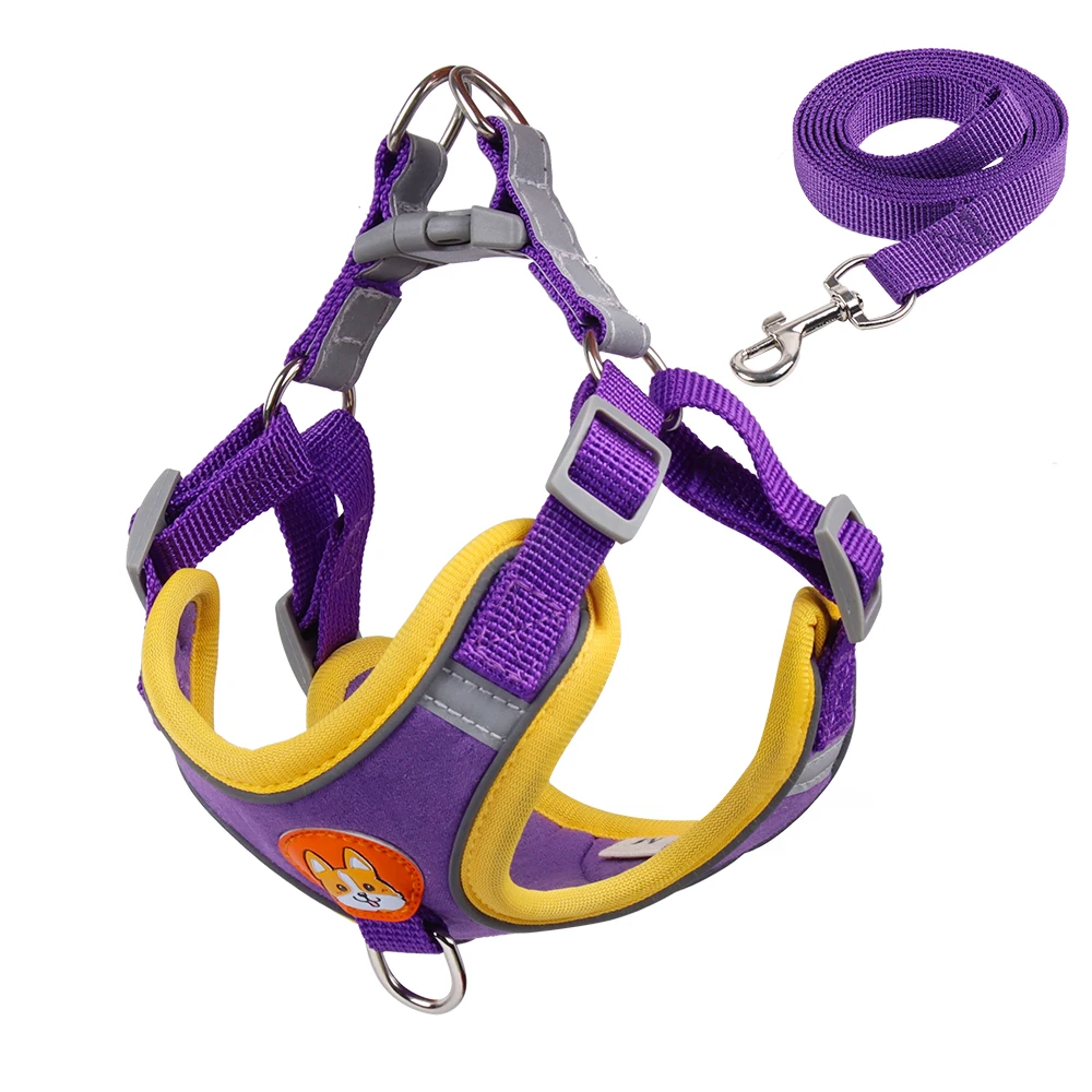 New Arrival Pet Reflective Dog Harness Medium Large Dog Lead Walking Running Leashes Dogs Chest Strap Vest Arnes Perro Pequeño puppy collars Dog Collars