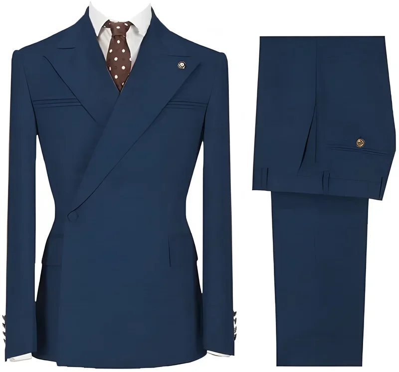2 Piece Men's Wedding Tuxedo Suit Handsome Casual Set Men's Groomsmen Business Prom Suit Jacket Notched Lapel