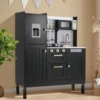 Play Kitchen for Kids, Preschool Kitchen Sets, Cooking Playset w/Realistic Light & Sound, Telephone, Stove, Fridge, Microwave 1