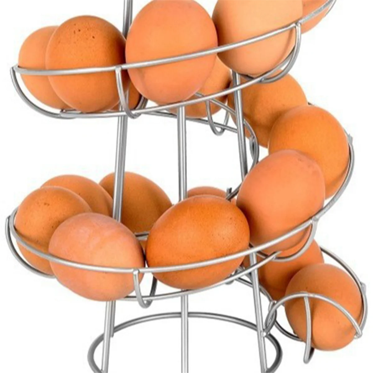 Kitchen Egg Rack, Spiral Egg Basket, Iron Practical Egg Storage Rack, Storage Rack Black 4