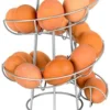 Kitchen Egg Rack, Spiral Egg Basket, Iron Practical Egg Storage Rack, Storage Rack Black 4