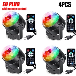 Vibrant Rotating LED Disco Light with Remote & Sound Control (EU plug - 4PCS)
