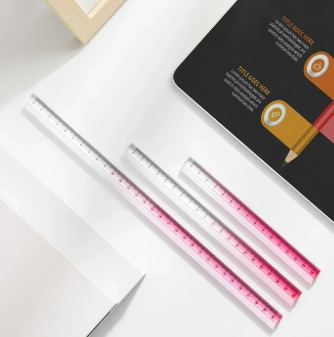 15cm 20cm 30cm Gradient Straight Rulers INS Transparent Dividing DIY Drawing Tools Acrylic Drafting Math Drawing Ruler Office ruler set drawing ruler straight ruler