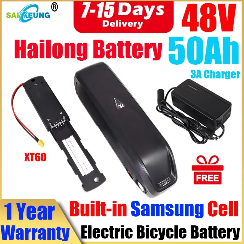 Hailong 52V Batterie 20Ah (2000W) 60Ah Batteria 48 V 50 Ah Batteria Bafang 3000W Bateria Para Bike Eletrica E Bike Akku 72V 30Ah