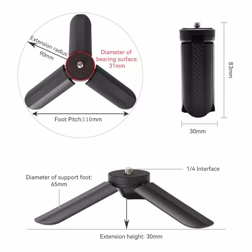Mini Trépied Léger pour GoPro/Action Cam - 30g, Antidérapant