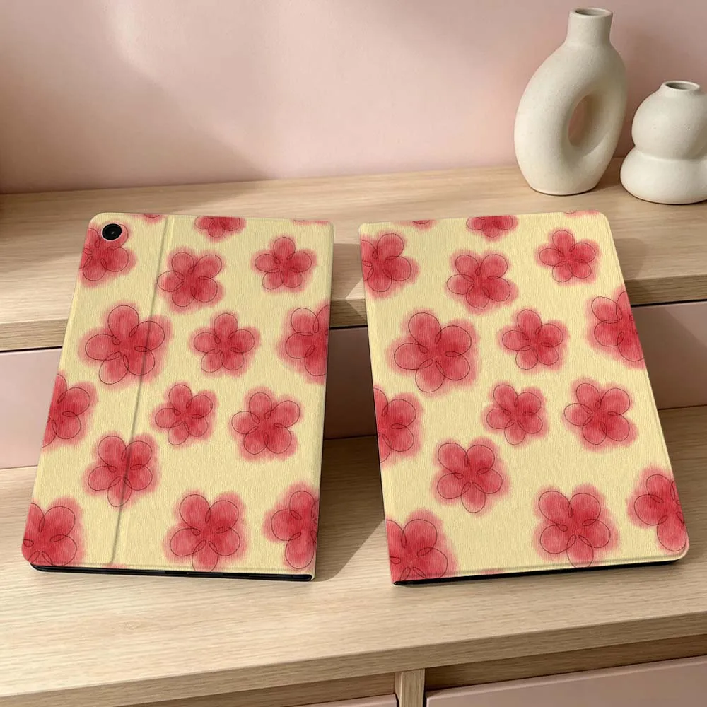 Cartoon Flowers Pattern Soft Tablet Case
