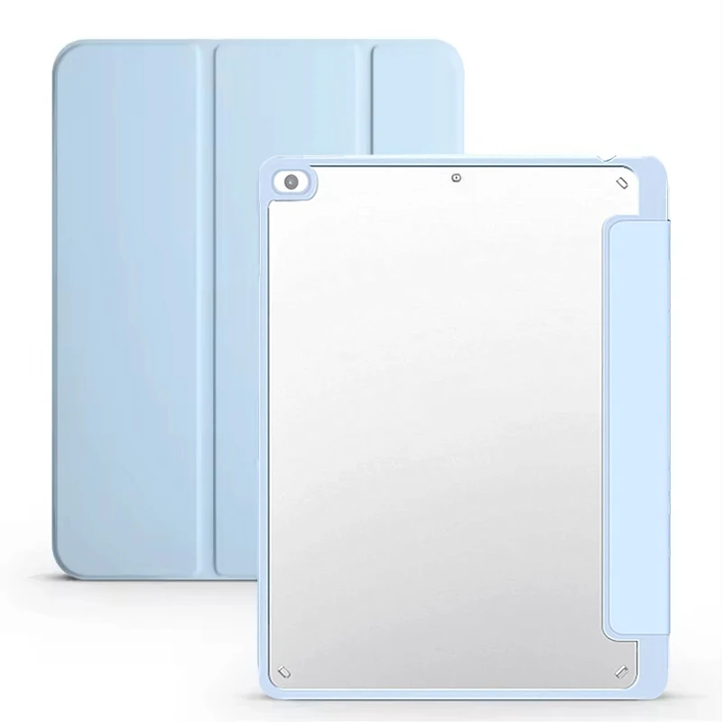 Flip Tablet Cover with Acrylic Back and Pencil Holder - Auto Wake/Sleep Function