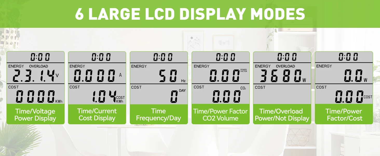 AC 110V/220V Light Wattmeter Power LCD Energy Meter Power Monitor EU Plug Socket