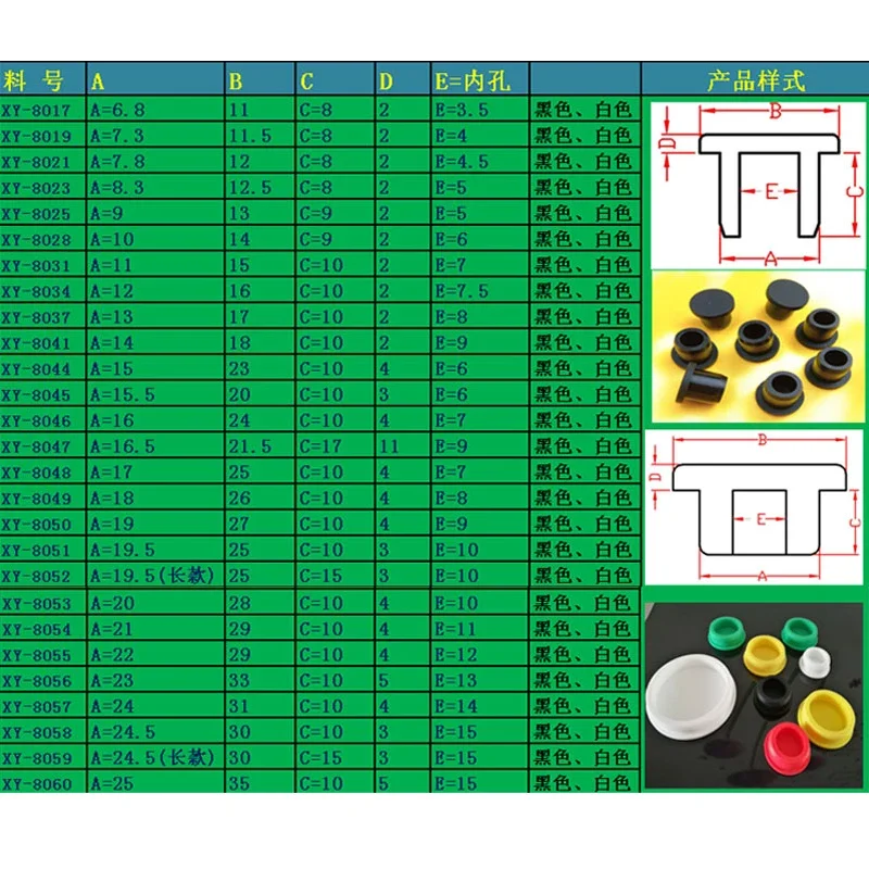 silicone rubber caps rubber caps silicone rubber plugs Black Silicone Rubber Hollow Stopper Plug Sealing Hole Caps Dust Plugs Pipe Tube Inserts Bungs Blanking End Cap