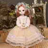 Plastic 30CM Movable Joint Doll Cute Princess Toy Safety Girl Dress Up Toys 3D Makeup Doll With Music Children 2