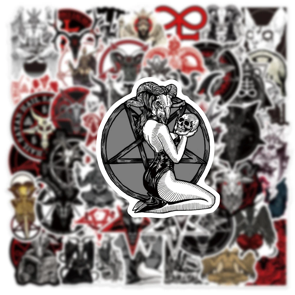 10/30/50pcs Cool Gothic Demon Satan Waterproof Stickers Decals Laptop Motorcycle Skateboard Phone Car Decoration Sticker Kid Toy