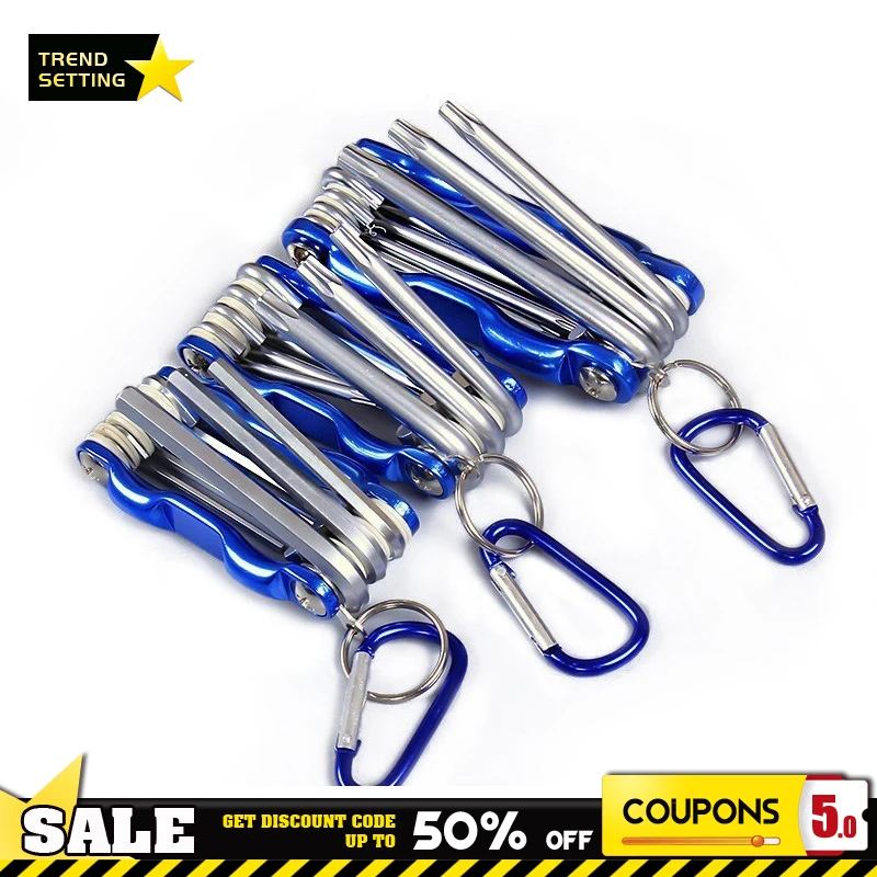 Portable Folding Hexagonal Wrench Set Metric Metal Chave Torx Allen Key