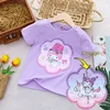 Sanrio Girl Short Sleeve T-Shirt Hello Kitty Kuromi Cinnamoroll Girls' Cotton Material T-shirt Multi Colored Cartoon Pattern Top 5