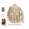 Autumn Winter Men's 100% Merino Wool Multicolor Sweater Round Neck Pullover Cashmere Thickening Tops Long Sleeve Knitwear Soft 3