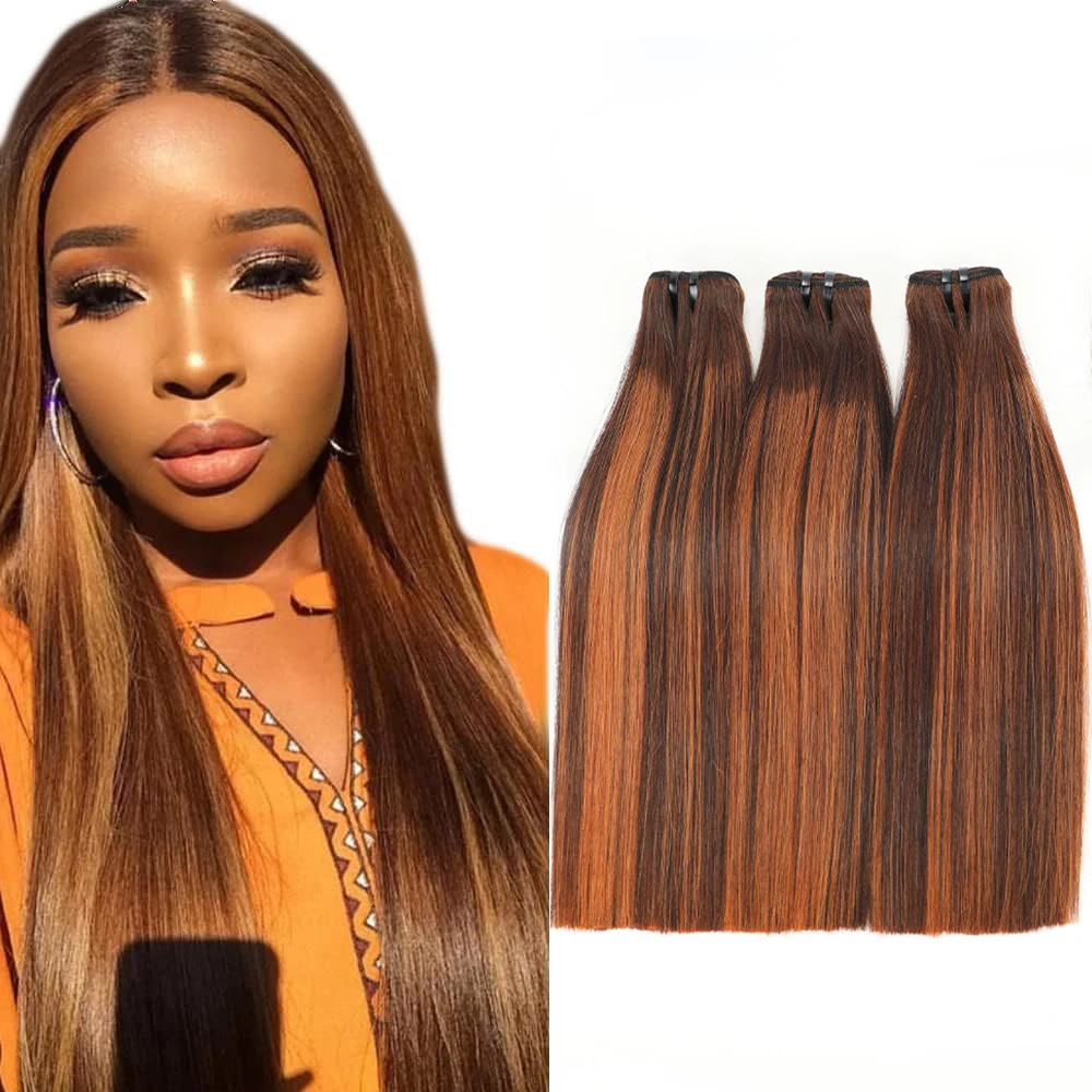 Honey Brown Bone Straight Bundles Vietnam Straight Human Hair 3 Bundles with Closure 12A Sdd Raw Hair Extensions Chocolate Brown Human Hair Weave