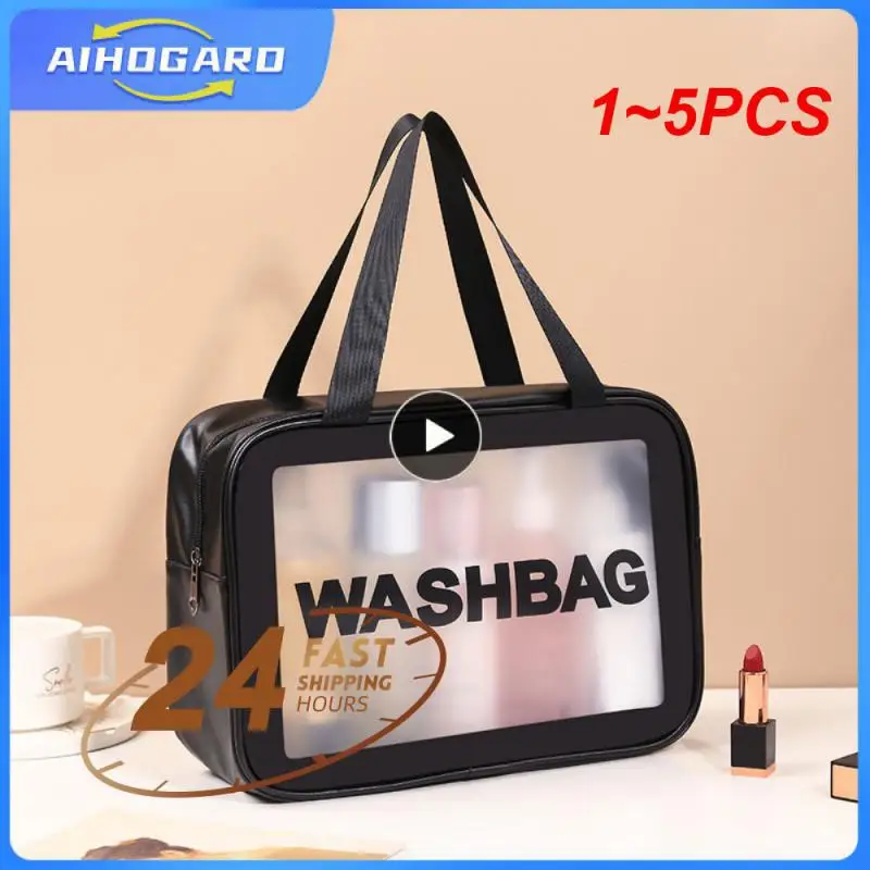 

1~5PCS Travel Storage Toiletry Organize Women Waterproof PVC Cosmetic Portable Bag Female Wash Kit Transparent Zipper Make Up