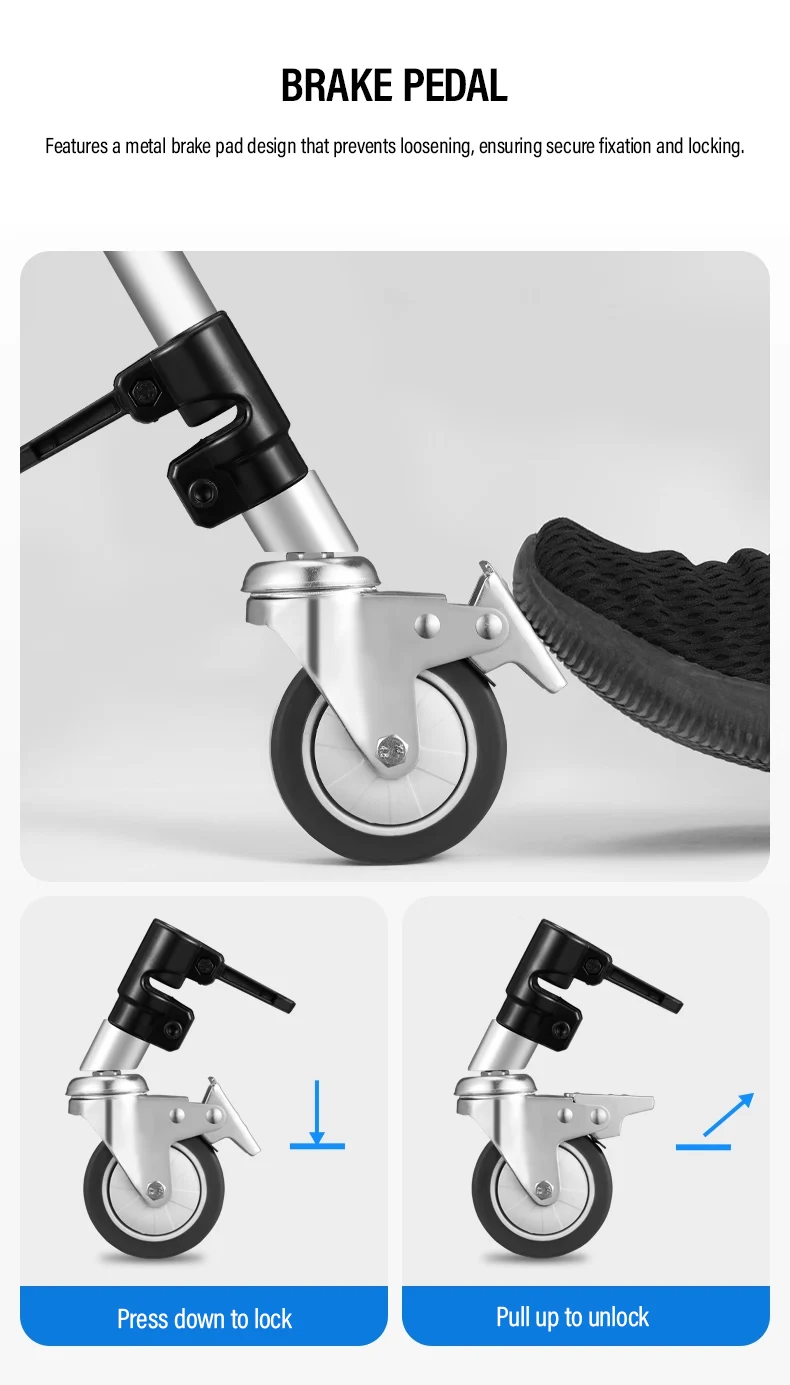 3Pcs C-Stand Swivel Caster Wheel Set 25MM Diameter All Metal For Light Stand Tri