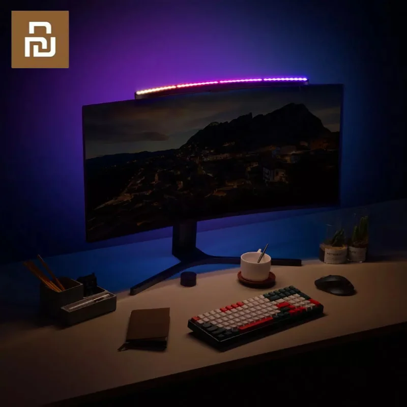 

Изогнутый экран Youpin LYMAX RA97, Цветной RGB-подвесной светильник с регулировкой яркости, компьютерный монитор, настольная лампа