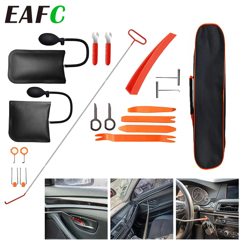 Automotive Tool Kit For Car Door Opener Car Window Door Open Fixing Gripper Kit Tools Long Reach Non Marring Wedge With Bag Aliexpress