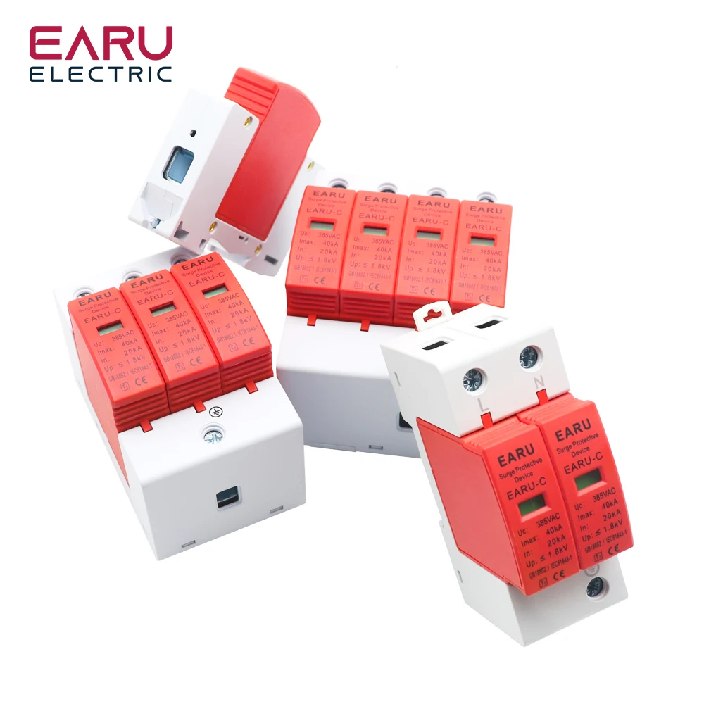 Power Surge Protective Device SPD Arrester Low Voltage House 1/2/3/4 Pole Surge
