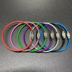 10 - Pack Stainless Steel Wire Keychain Loops with Screw Lock (2x200m - random mix)