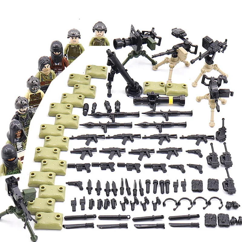 Military Building Blocks Soider Figures Toys Children Adults Gifts Weapons Guns Multiple Equipment Accessories Vest Helemt MOC