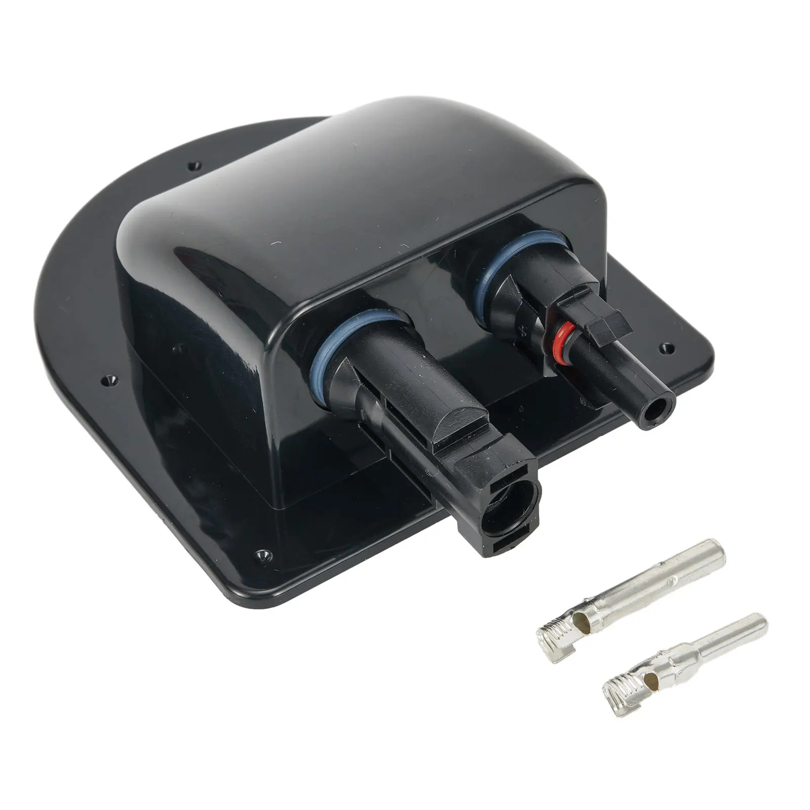 Solar Connections Box ABS Double Cable Gland For Housing Solar Cells RV Waterproof Panel Cable Connections Box 1Pc solar connectors solar cable connector outdoor cable connector