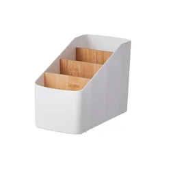 Versatile Wooden Desktop Organizer and Storage Box (White)
