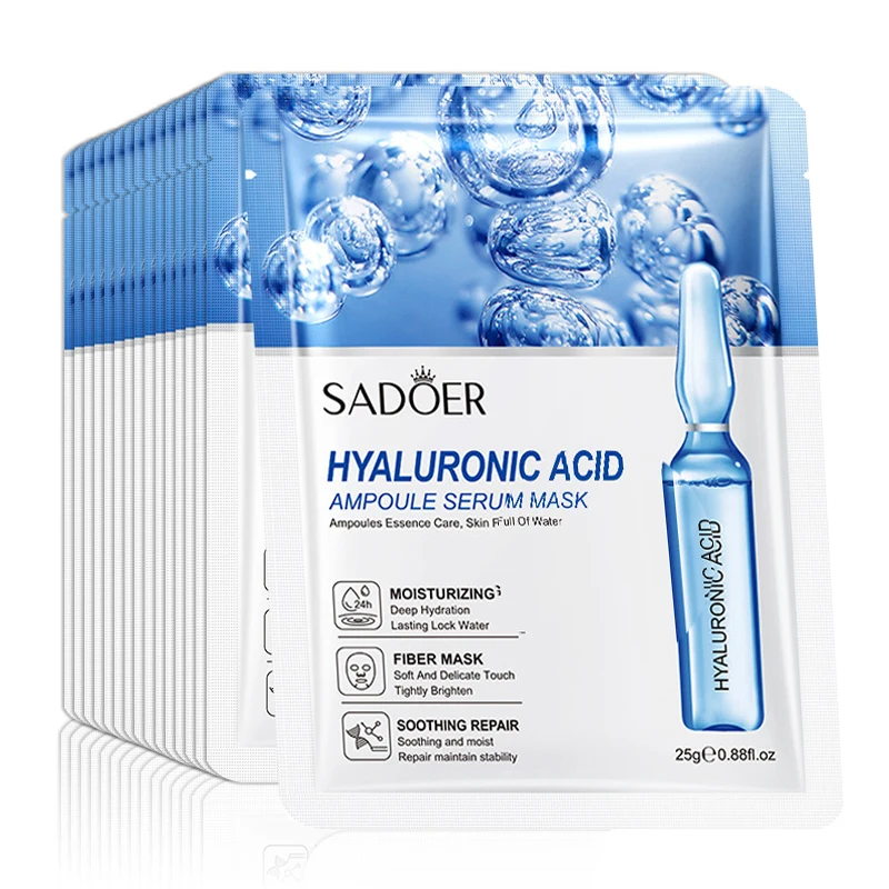

10pcs Hyaluronic Acid Facial Masks Face skincare Firming Moisturizing Brightening Face Mask Facial Skin Care Products