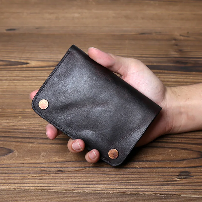 JLFGPJ Hand Painted Vegetable Tanned Top Layer Cattle Pickup Bag For Men Portable Retro Minimalist Genuine Leather Wallet 3