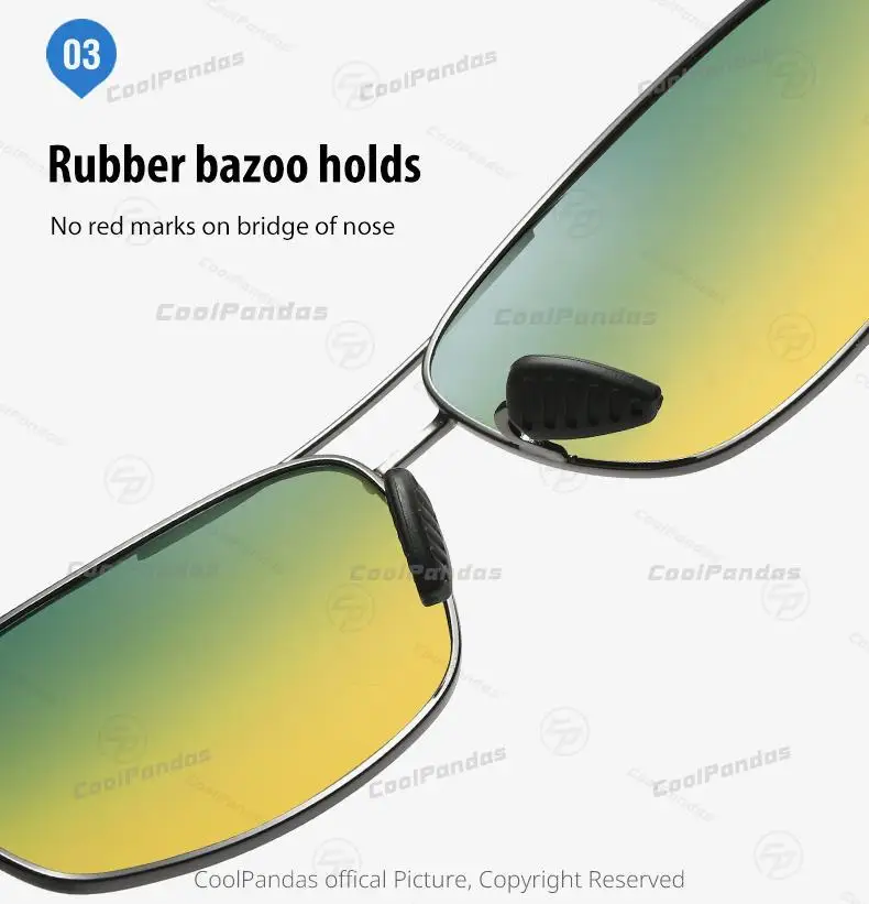 CoolPandas Aluminium Photochrome Sonnenbrille Männer Frauen Polarisierte Sonnenbrille Chameleon Anti-glare Tag Nacht Fahren Oculos de sol – Detail 22