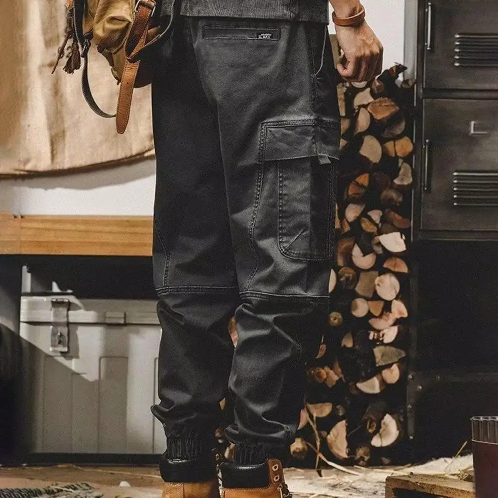 

Брюки-карго мужские с несколькими карманами, уличная одежда, стильные штаны с эластичным поясом, дизайнерские брюки до щиколотки