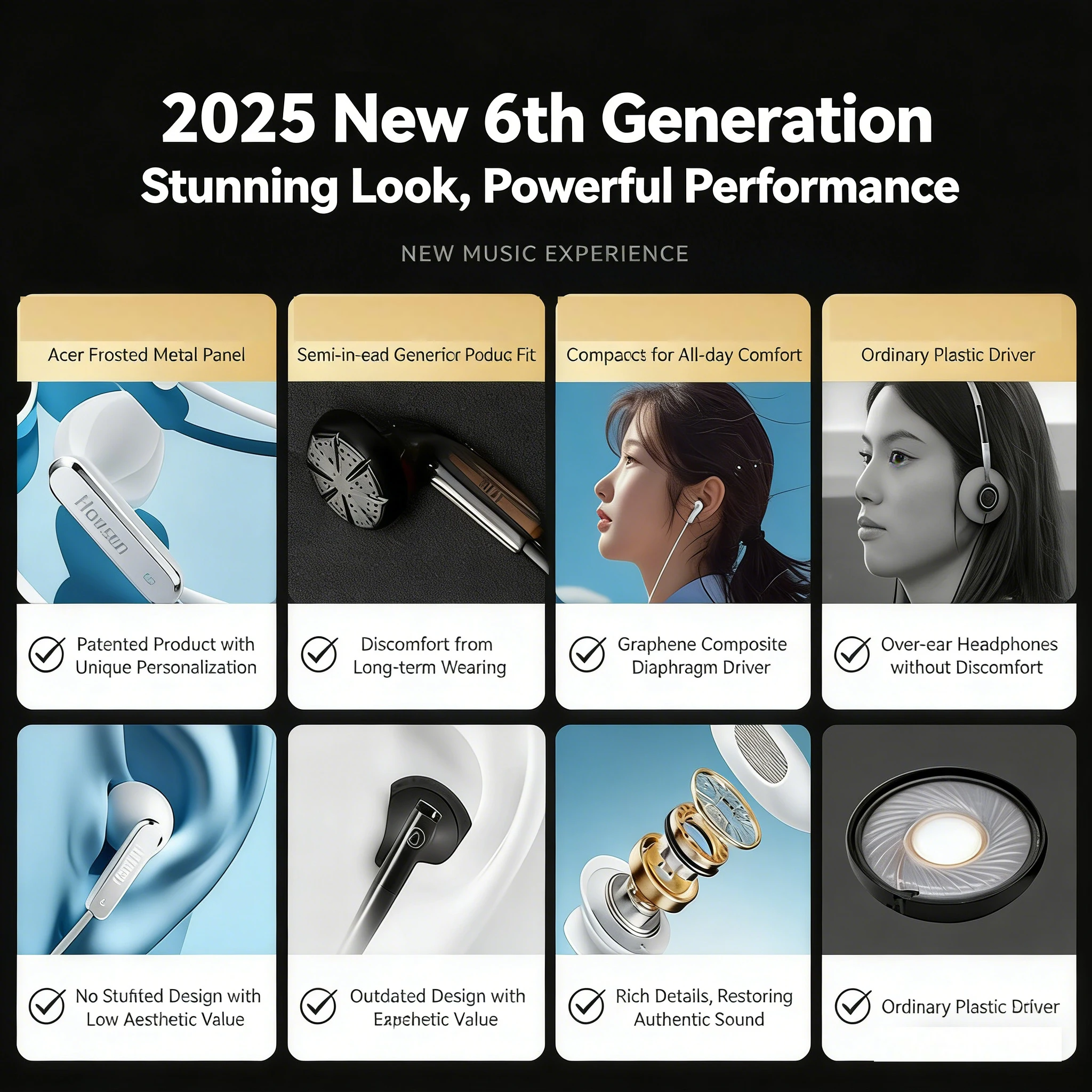 Type C & 3.5mm 9D Surround Sound Wired Headphones with HD Mic and Gaming Earbuds