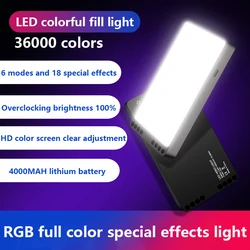 LED Video Light Rechargeable Fill Lamp Portable Mood Lamp DSLR Camera Colorful Background Panel Dimmable Night Light Home Tool