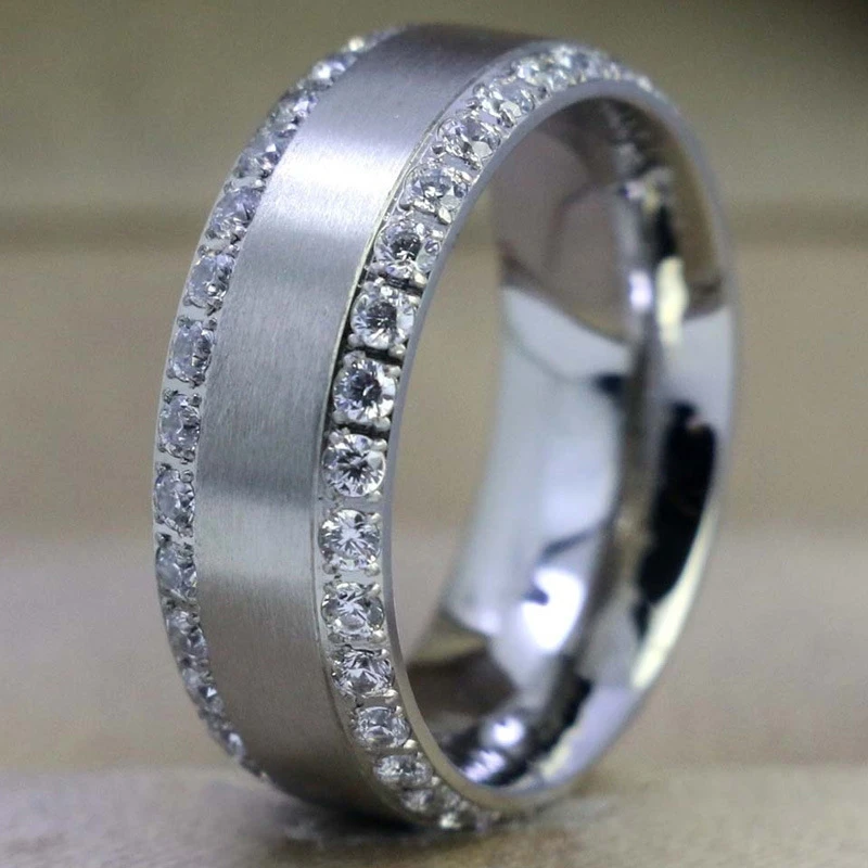 Zircon Rings Zircon Couple Rings For Man Ladies Set Lovers Ring Finger Jewelry Women's Propose Marriage Accessories Size 5-13 Listing