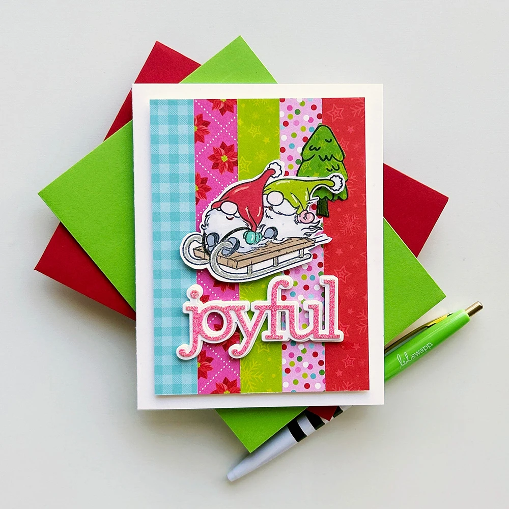 

Snow Much Fun Gnome Tree Moose Happy Holidays Cutting Dies/Clear Stamp Crafts Card Album Making DIY Stencil 2023